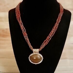 Beaded Necklace with Medalion